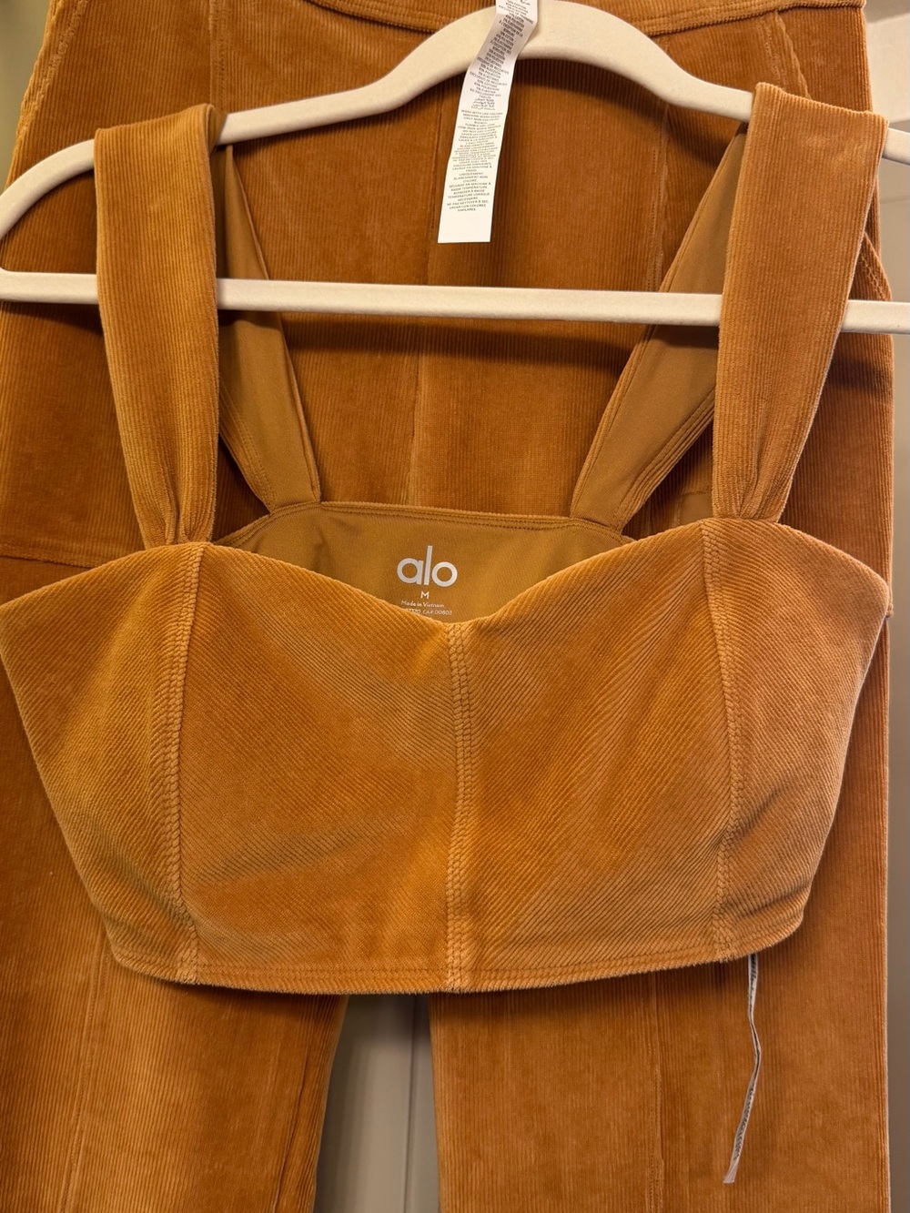 ALO Yoga Corduroy Top and Bottom in Rusty Orange